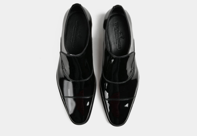 COSMIN | MEN LEATHER SLIPON IN PATENT BLACK