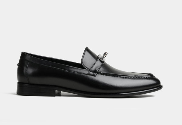 STELLAR | MEN BLACK BURNISHED LEATHER LOAFERS