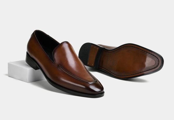 DAMIEN | MIDBROWN MEN LEATHER LOAFERS