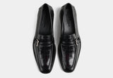 KLEIN | MEN BUCKLE STRAP LOAFERS IN CROC BLACK