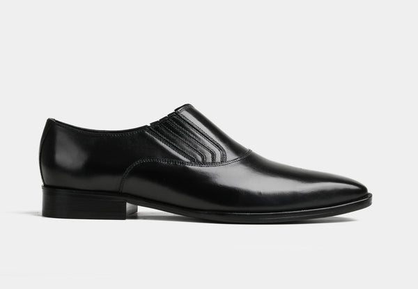 LASTIK | BLACK MEN LEATHER LOAFERS