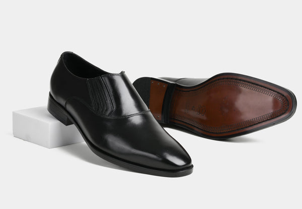 LASTIK | BLACK MEN LEATHER LOAFERS