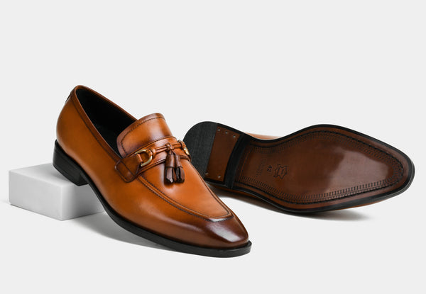 DORIAN | MEN TAN TASSEL LOAFERS