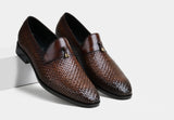 DIEGO | MEN WEAVED LEATHER LOAFERS IN BROWN