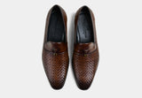 DIEGO | MEN WEAVED LEATHER LOAFERS IN BROWN