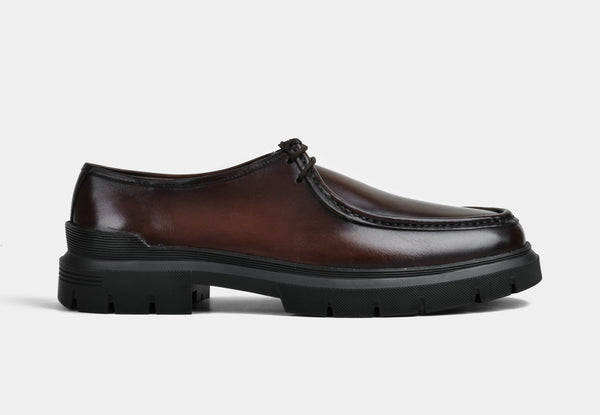 Men Brown Round toe Derby | StrideGrip