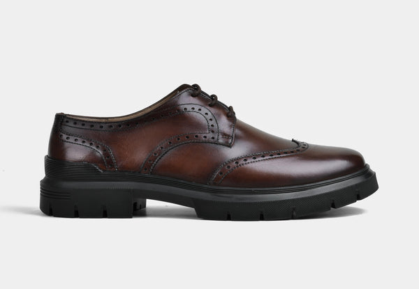 Men Brown Brogue Laceups | StrideGrip