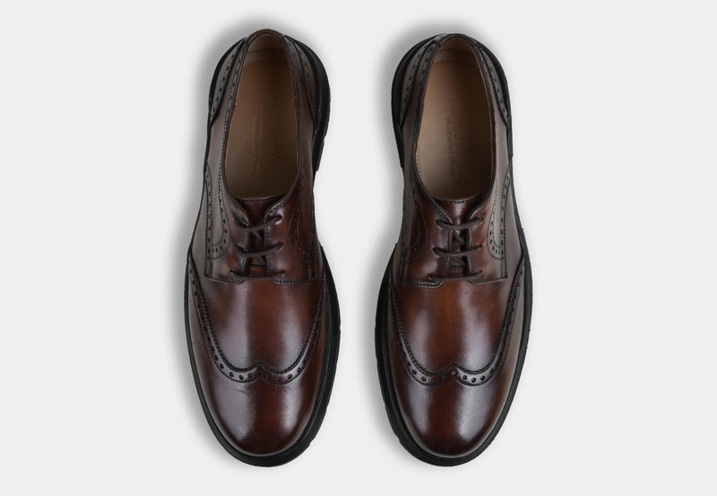 Men Brown Brogue Laceups | StrideGrip