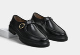 MEN BLACK MONK SINGLE BUCKLE SHOES | STRIDEGRIP