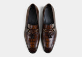 DORIAN | MEN CROC BROWN TASSEL LOAFERS