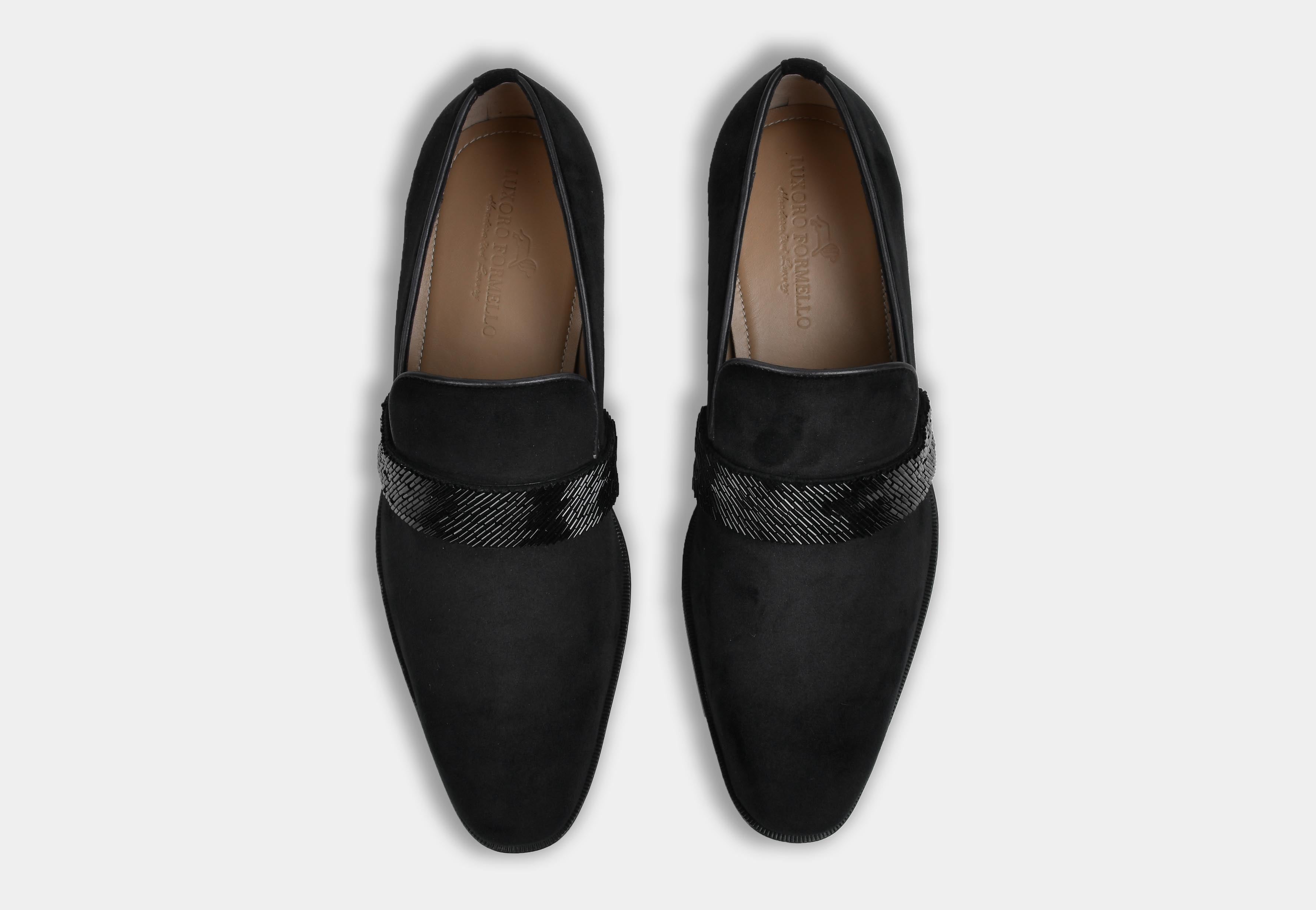 Ellis | Men Black Embellished Slip-ons (SALE)