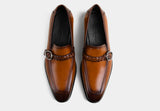 LAURIN | MEN TAN LEATHER BUCKLE LOAFERS