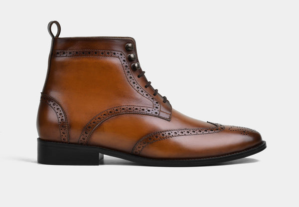 RICARDO | TAN MEN BROGUE LACEUP BOOTS