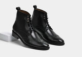 RICARDO | BLACK MEN BROGUE LACEUP BOOTS