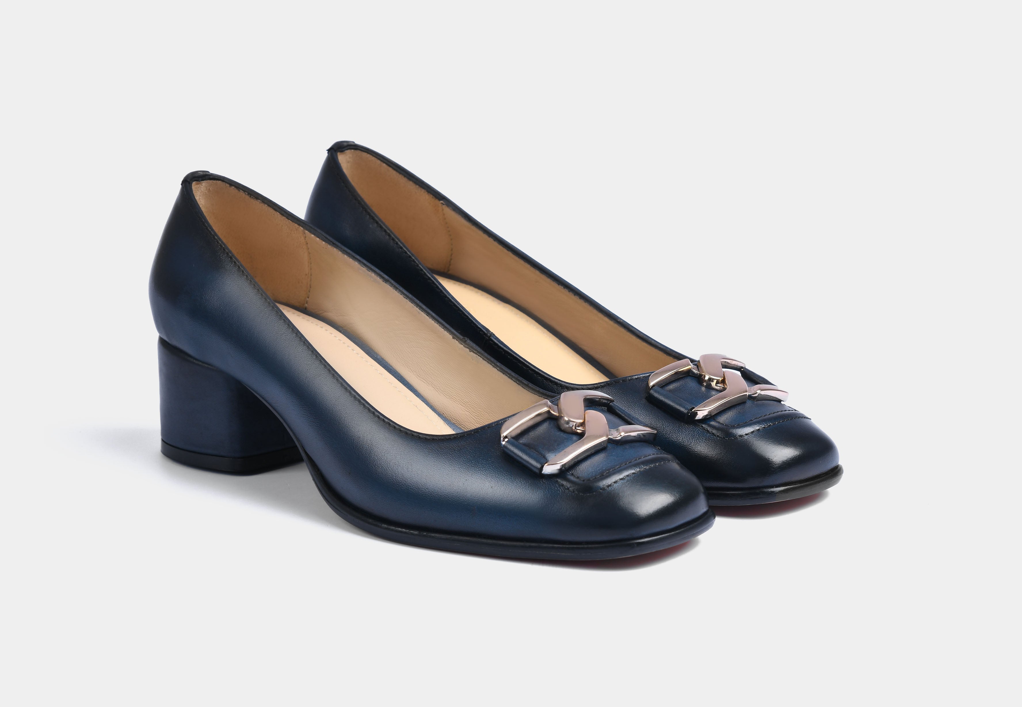 Valencia Pumps in Blue Leather