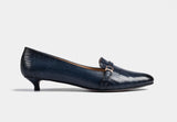 ADELIN LEATHER PUMPS IN CROC BLU