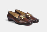 FLOREN CROC BROWN WOMEN LOAFERS