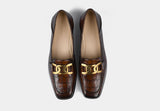 FLOREN CROC BROWN WOMEN LOAFERS