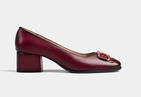 VALENCIA PUMPS IN WINE LEATHER