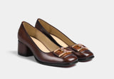 VALENCIA PUMPS IN BROWN LEATHER