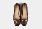 VALENCIA PUMPS IN BROWN LEATHER