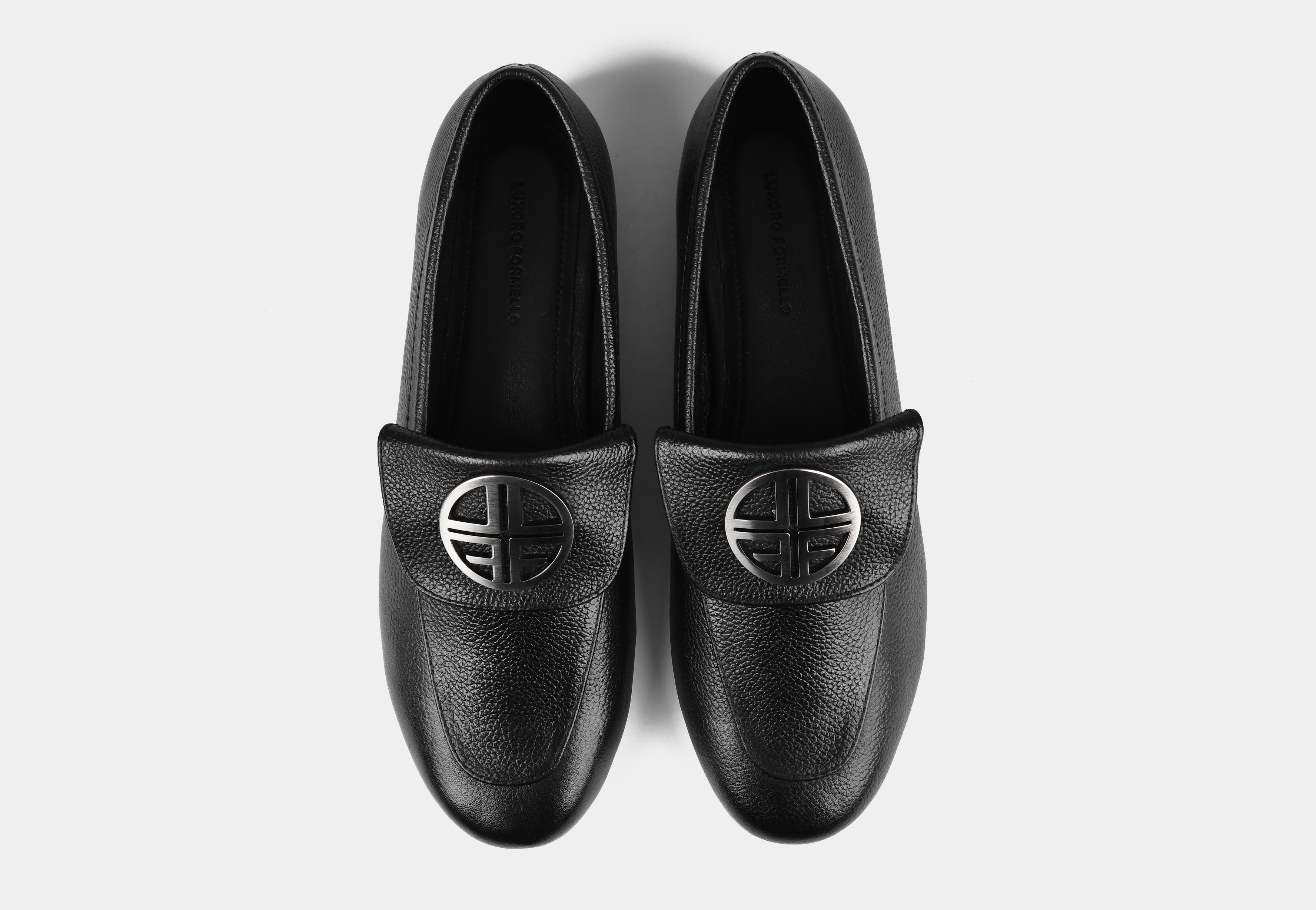 CLARISA BLACK PEBBLE LEATHER WOMEN LOAFERS