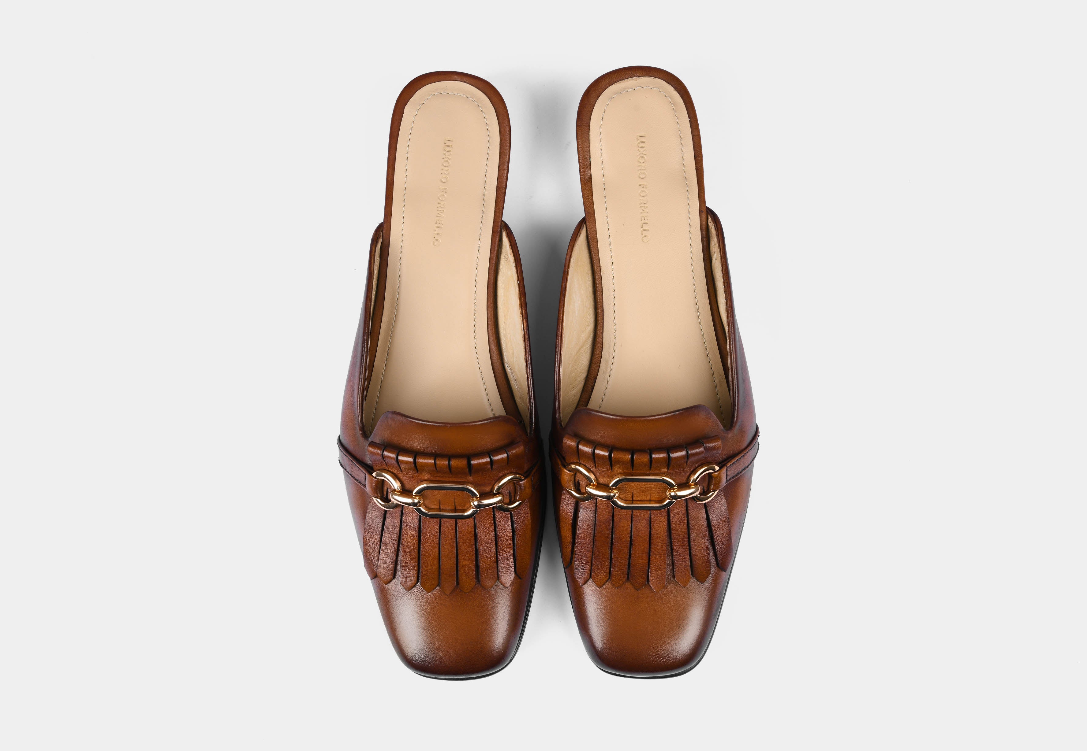 CAROLINE TAN LEATHER WOMEN MULES