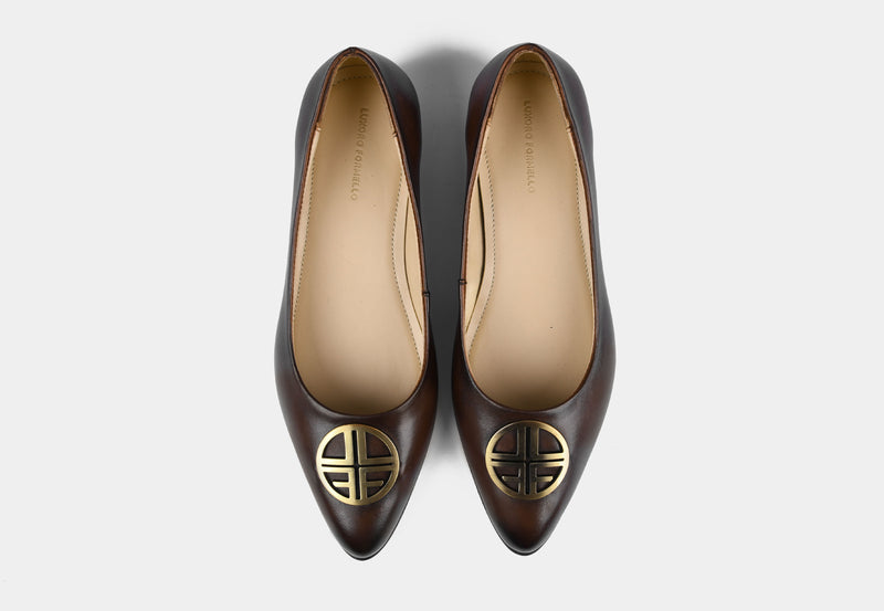 MIRELLA WOMEN LOAFERS IN BROWN LEATHER