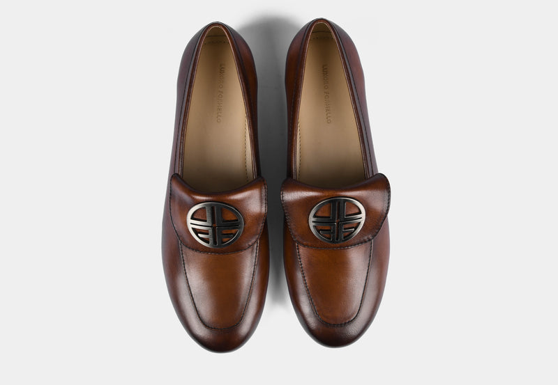 CLARISA BROWN LEATHER WOMEN LOAFERS