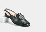 EMINA SLING BACK PUMPS FOR WOMEN IN GREEN