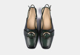 EMINA SLING BACK PUMPS FOR WOMEN IN GREEN