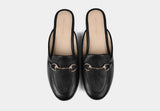 ARIANA BLACK PEBBLE WOMEN MULES