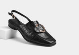 EMINA SLING BACK PUMPS FOR WOMEN IN CROC BLACK