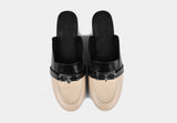 ALESSI BLACK BEIGE WOMEN MULES