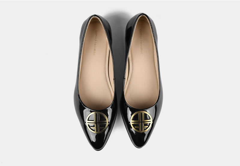 MIRELLA WOMEN LOAFERS IN BLACK PATENT LEATHER