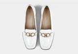 ESTELLE WHITE PATENT LEATHER WOMEN PUMPS