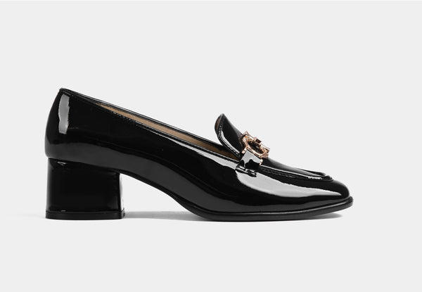 ESTELLE BLACK PATENT LEATHER WOMEN PUMPS