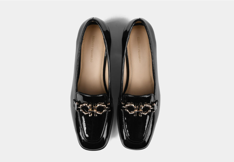 ESTELLE BLACK PATENT LEATHER WOMEN PUMPS