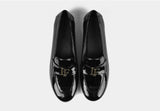 LUCIO BLACK PATENT WOMEN LOAFERS