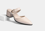 Chiara Beige leather women pumps