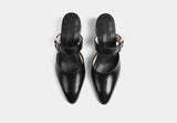 CHIARA BLACK LEATHER WOMEN PUMPS