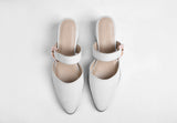 CHIARA WHITE LEATHER WOMEN PUMPS