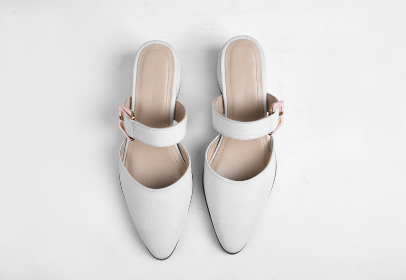 CHIARA WHITE LEATHER WOMEN PUMPS