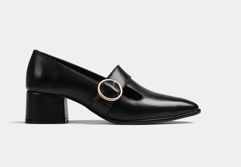 LEONIE BLACK WOMEN LEATHER PUMPS