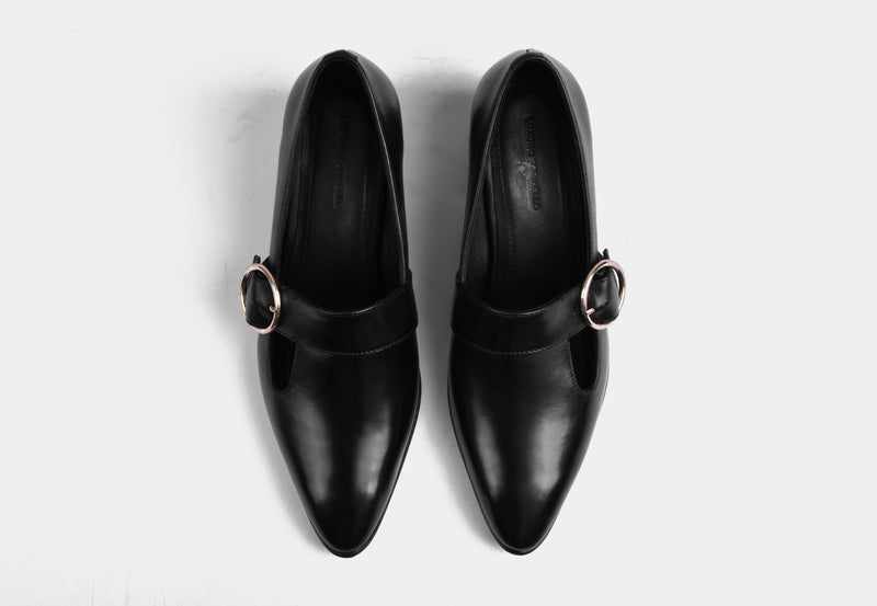 LEONIE BLACK WOMEN LEATHER PUMPS