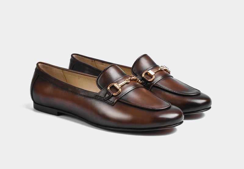 Lucio Brown Leather women loafers