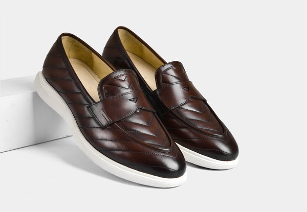 Brown Quilted Slip-ons | Aero-Flex