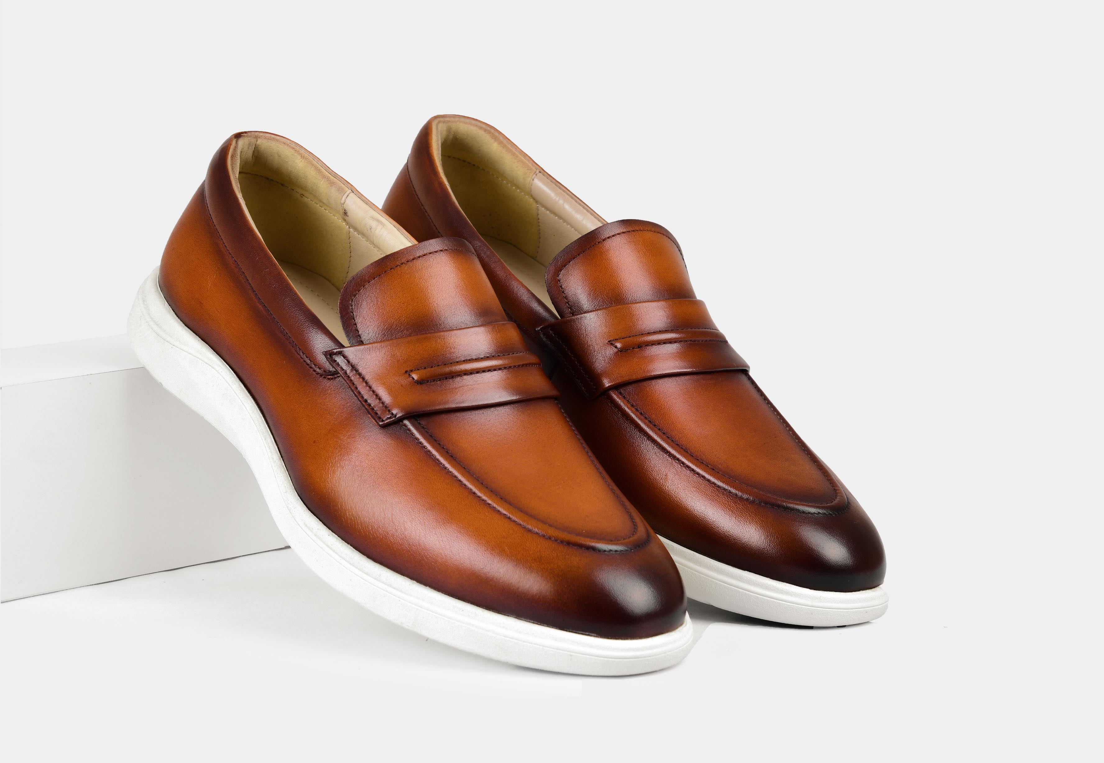 Tan Penny Slip-ons | Aero-Flex
