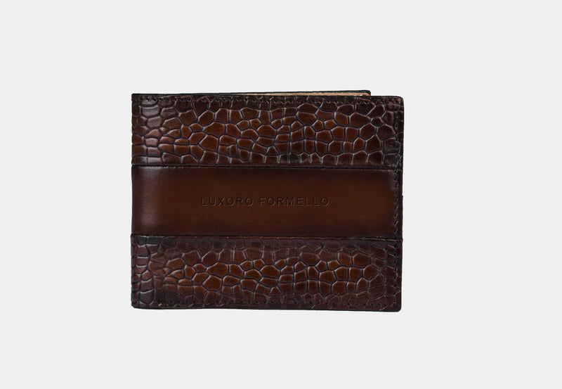 Brown Croc Accent | leather wallet