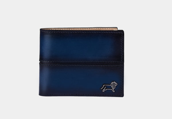 Blue Double Stitched | Leather Wallet